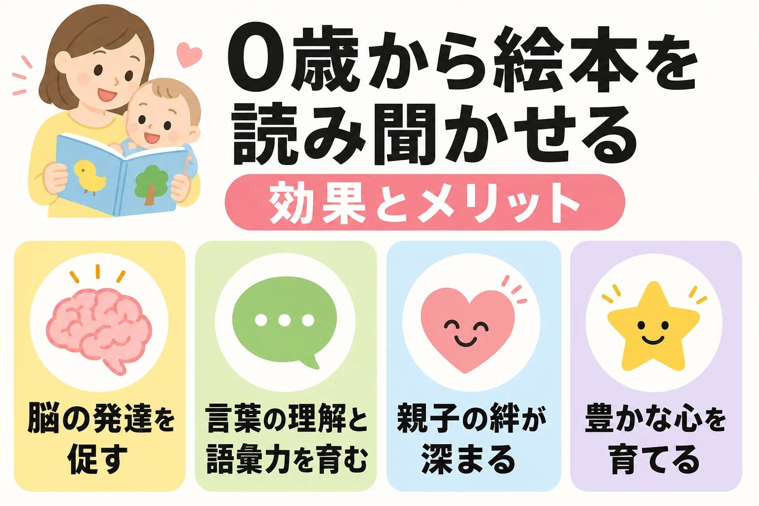 0歳から絵本を読み聞かせる効果とメリット