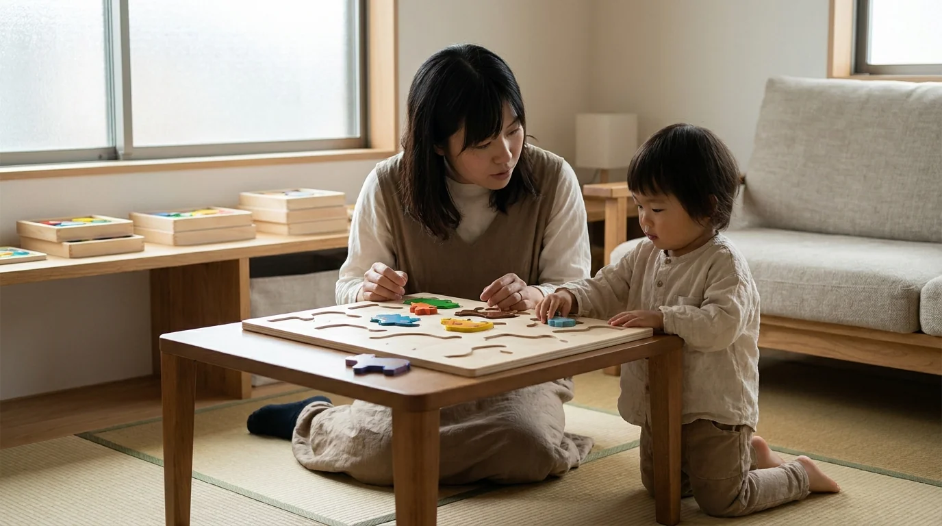 2歳前半は2〜10ピースが目安: はめ込みパズルから