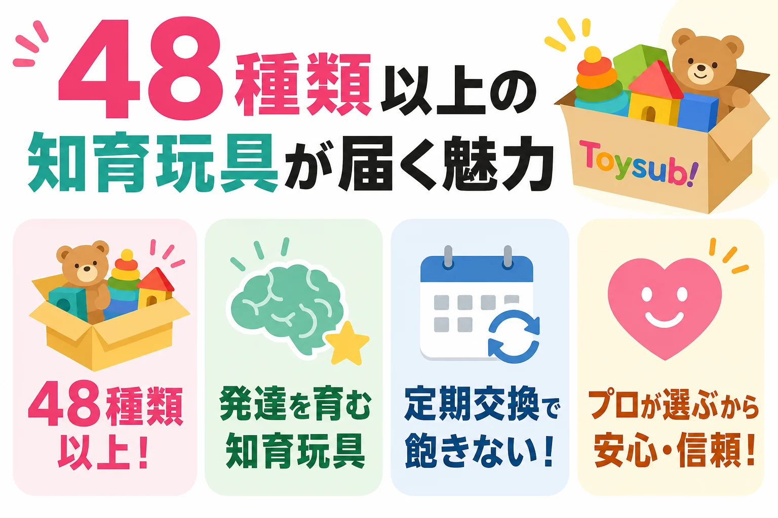 48種類以上の知育玩具が届く魅力