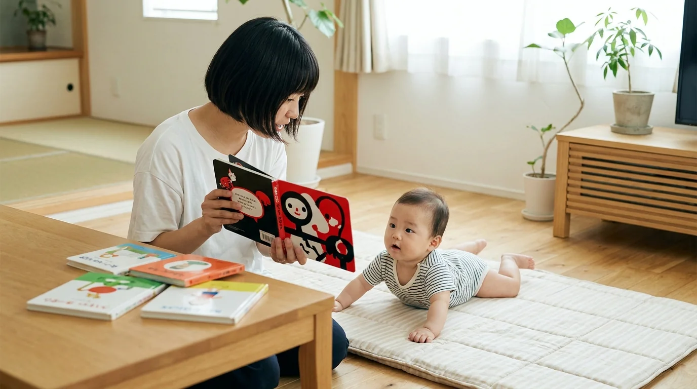 視覚を刺激するはっきりした色とイラスト