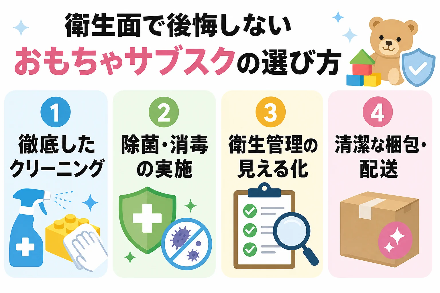 衛生面で後悔しないおもちゃサブスクの選び方