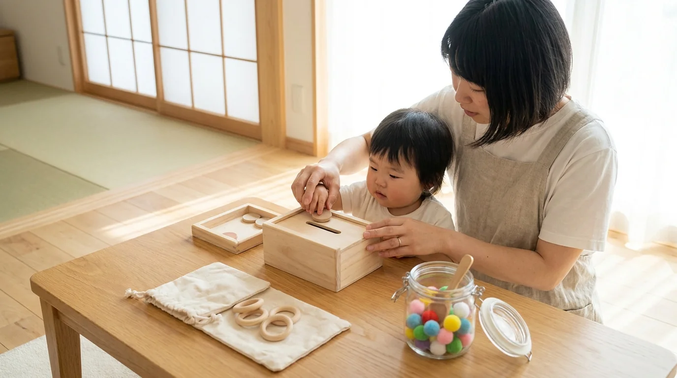 100均で作れる1歳向け手作りモンテッソーリ教具